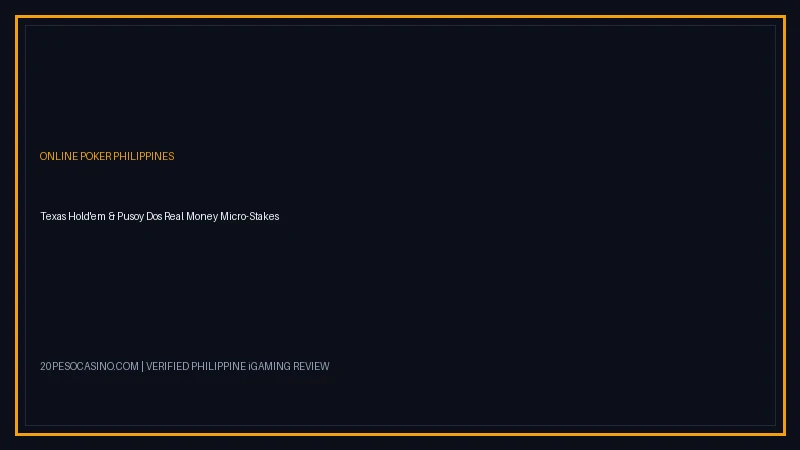 Poker Guide - 20 Peso Casino Philippines